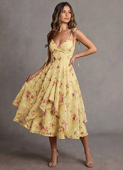 Harmony Light Yellow Midi Dress image5