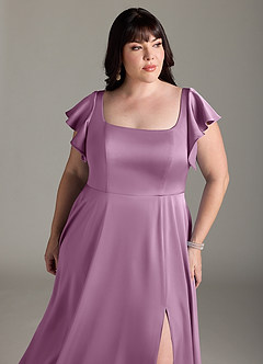 Azazie Bondi Brautjungfernkleider A-Linie Schleifen Stretch-Satin Kleid Blauregen image11