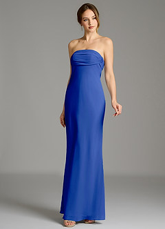 Azazie Ailanie Jurken voor bruidsmeisjes Jurk van Chiffon met Zeemeermin Strapless Koningsblauw image6