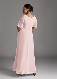 Azazie Tricia Mother of the Bride Dresses Blushing Pink A-Line V-Neck Pleated Chiffon Dress image11