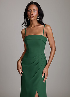 Azazie Aretha Bridesmaid Dresses Dark Green A-Line Strapless Chiffon Dress image3