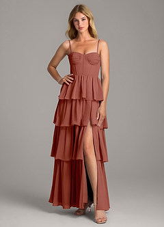 Azazie Alanna Bridesmaid Dresses Auburn A-Line Sweetheart Neckline Chiffon Dress image3