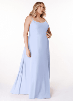 Azazie Moira Brautjungfernkleider A-Linie Schaufel Chiffon Kleid Eis image11