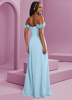 Barbie ♥ Azazie Bridesmaid Dresses Sky Blue A-Line Off the Shoulder Chiffon Convertible Dress image9