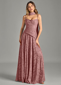 Azazie Gabriela Bridesmaid Dresses Dusty Rose A-Line Strapless Floral Burnout Dress image6