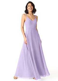 Azazie Janine Bridesmaid Dresses Lilac A-Line V-Neck Chiffon Dress image1