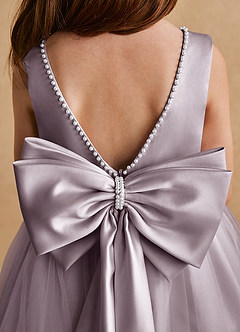 Azazie Cookie Flower Girl Dresses Dusk A-Line Bow Tulle Dress image6