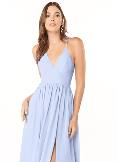 Azazie Aaida Bridesmaid Dresses Ice A-Line Corset Chiffon Dress image5