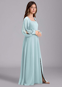 Azazie Bondi Junior Robe Trapèze en Mousseline de soie Blouson Brume image4