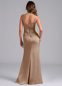 Azazie Donielle Bridesmaid Dresses Taupe Mermaid Corset Stretch Satin Dress image2