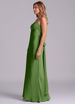 Azazie Ailanie Brudtärnklänningar Klä av Tubklänning i Stretch Satin Axelbandslös Basilika image6