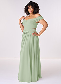 Barbie ♥ Azazie Bridesmaid Dresses Dropped Waist Cutout Chiffon A-line Dress image10