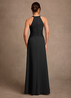 Azazie Georgie Mother of the Bride Dresses Black A-Line Lace Chiffon Dress image3