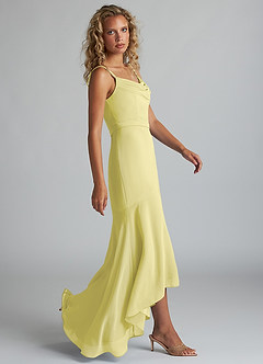 Azazie Summer Abiti da Damigella Abito Sirena in Chiffon con Scollo a Cappuccio Sorbetto Al Limone image3
