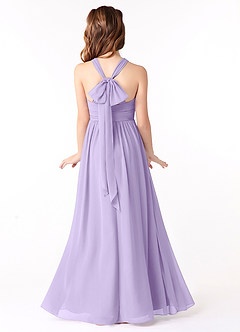 Azazie Jaylah Junior Lilac A-Line Ruched Chiffon Dress image2