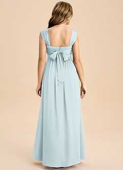 Azazie Hattie Junior Mist A-Line Pleated Stretch Satin Dress image2