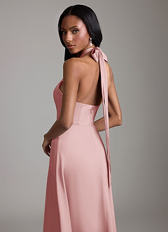 Azazie Tracie Bridesmaid Dresses Dusty Rose A-Line Side Slit Stretch Satin Dress image6