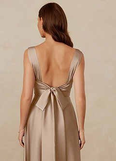Christian Siriano Bridal for Azazie 1001 Bridesmaid Dresses Taupe A-Line Sweetheart Neckline Stretch Satin Dress image9