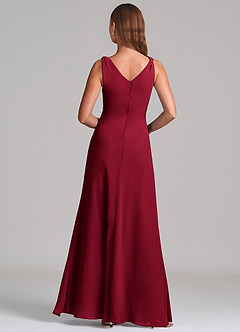 Azazie Nerine Brudtärnklänningar Klä av A-Linje i Chiffong Plisserad Bourgogne image5