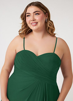 Azazie Arabella Allure Brautjungfernkleider Wandelbar A-Linie Herzausschnitt Chiffon Kleid Dunkelgrün image19