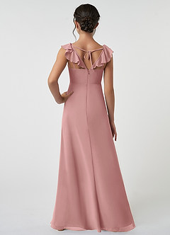 Azazie Amada Junior Dusty Rose A-Line Ruched Chiffon Dress image2