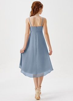 Azazie Mariam Junior Linia A Pofałdowany Szyfon Asymetryczny Młodsza druhna Sukienka image2