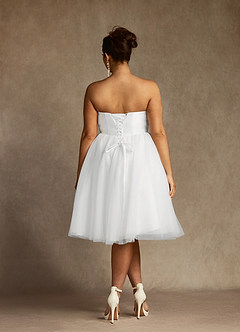 Azazie Gelsey Wedding Dresses Diamond White A-Line Sweetheart Neckline Tulle Dress image10