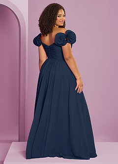 Barbie ♥ Azazie Bridesmaid Dresses Dark Navy A-Line Off the Shoulder Chiffon Convertible Dress image19