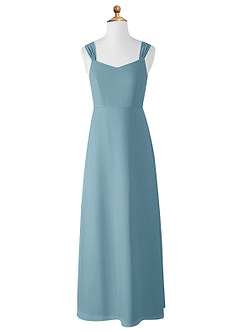 Azazie Denice Junior Jurk van Chiffon met A-Lijn Mystiek Blauw image8