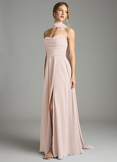 Azazie Ayla Abiti da Damigella Abito A-Line in Chiffon Scollo a Cuore Petalo Di Rosa image8