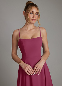 Azazie Elita Bridesmaid Dresses Mulberry A-Line Pleated Chiffon Dress image3