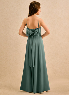 Azazie Chamomile Girls Formal Blumenmädchenkleider A-Linie Plissee Stretch-Satin Kleid Seemoos image1