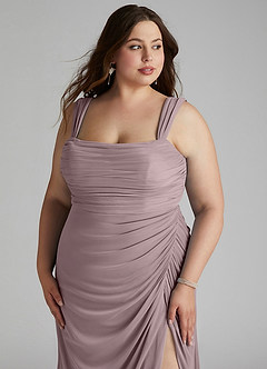 Azazie Jesaphine Bridesmaid Dresses Dusk Sheath Ruched Mesh Dress image11