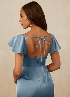 Christian Siriano Bridal for Azazie 1005 Bridesmaid Dresses Dusty Blue Sheath Sweetheart Neckline Stretch Satin Dress image3