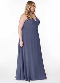 Azazie Davis Bridesmaid Dresses Stormy A-Line V-Neck Chiffon Dress image10