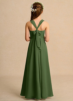 Azazie Tater Junior Formal Flower Girl Klänningar Klä A-Line i Chiffong Plisserad image2