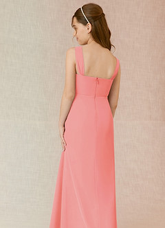 Azazie Denice Junior Coral A-Line Chiffon Dress image7