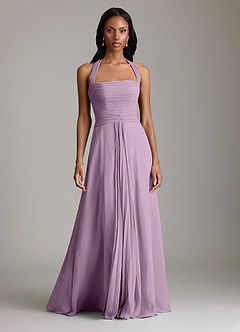 Azazie Clarisa Bridesmaid Dresses Wisteria A-Line Pleated Chiffon Dress image5
