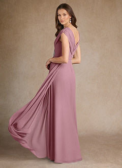 Azazie Bronson Mother of the Bride Dresses Vintage Mauve A-Line Pleated Chiffon Dress image3