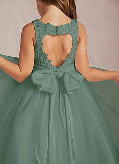 Azazie Calla Flower Girl Dresses Eucalyptus Ball-Gown Lace Tulle Dress image4