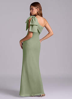 Azazie Yuanna Bridesmaid Dresses Pistachio Mermaid One Shoulder Chiffon Dress image6