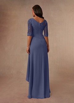 Azazie Dionysus Mother of the Bride Dresses A-Line Boatneck Lace Chiffon Floor-Length Dress image9