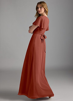 Azazie Zaniah At-home Try On Dresses Auburn A-Line Chiffon Dress image7
