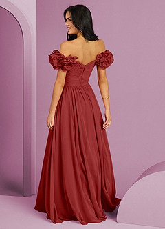 Barbie ♥ Azazie Bridesmaid Dresses Rust A-Line Off the Shoulder Chiffon Convertible Dress image2