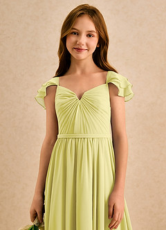 Azazie Meimei Girls Formal Final Sale Sky Blue A-Line Pleated Chiffon Dress image6