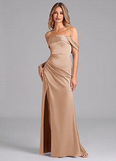 Azazie Lisbeth Bridesmaid Dresses English Rose Mermaid Off the Shoulder Stretch Satin Convertible Dress image1