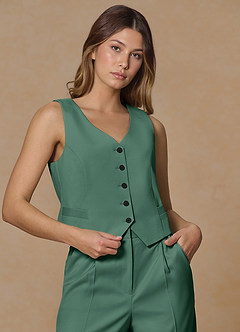 front Rowan Eucalyptus Refined Weave Performance vest