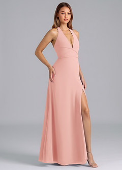 Azazie Odie Bridesmaid Dresses Rosette A-Line Chiffon Dress image1
