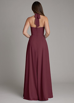 Azazie Irina Bridesmaid Dresses Cabernet A-Line Pleated Chiffon Dress image3