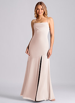 Azazie Grata Brudtärnklänningar Klä av Sjöjungfru i Chiffong Plisserad Rosenblad image3